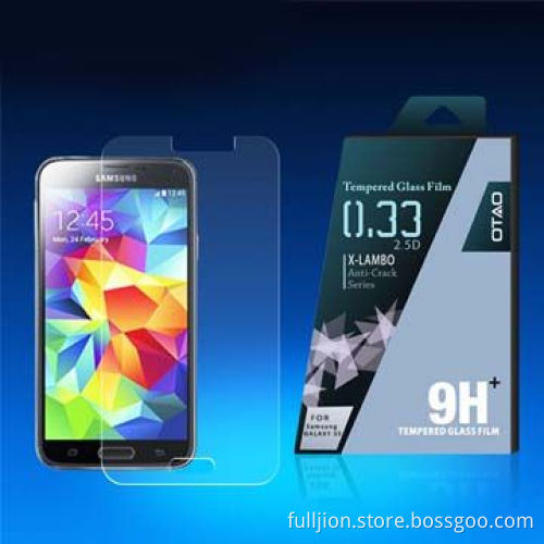 9h 0.33mm 2.5D Curved Edge Tempered Glass Screen Protector for Samsung Galaxy S5
